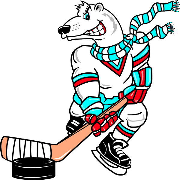 Polar Bear mascot Hockey team decal. Display your team pride! 